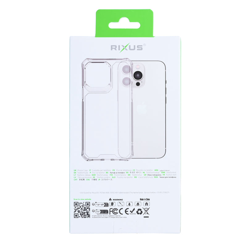 Rixus Armor-X Anti Shock Case For iPhone 17 Pro Transparant