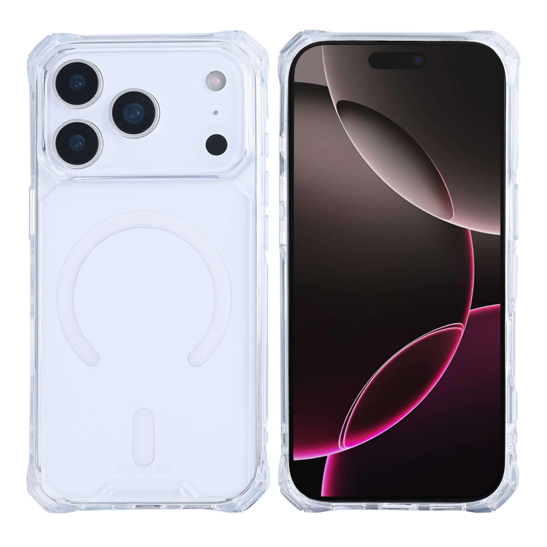 Rixus Armor-X Anti Shock Case With MagSafe Compatible For Apple iPhone 17 Pro Transparent