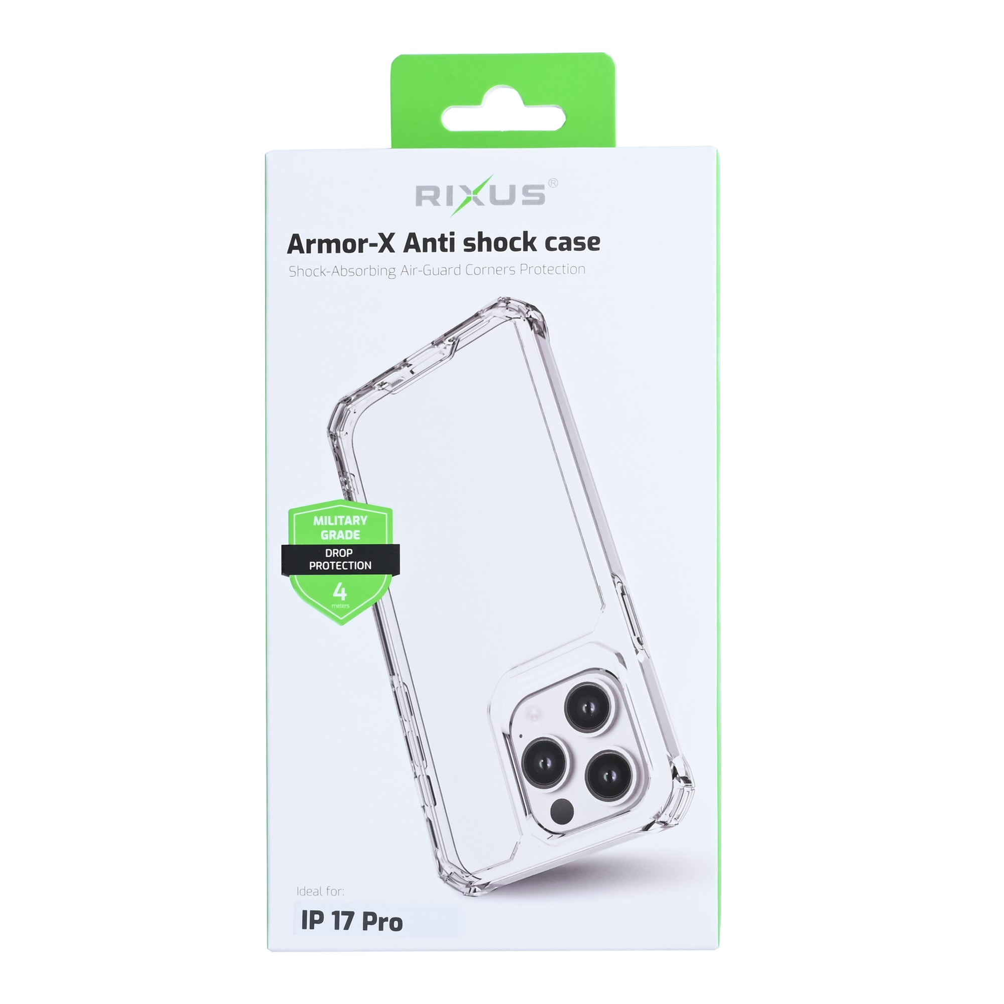 Rixus Armor-X Anti Shock Case With MagSafe Compatible For Apple iPhone 17 Pro Transparent