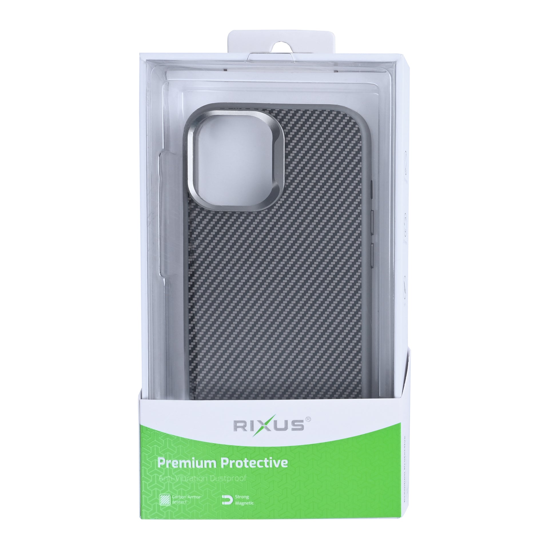 Rixus Mag Carbon With MagSafe Compatible For Apple iPhone 17 Titanium Grey