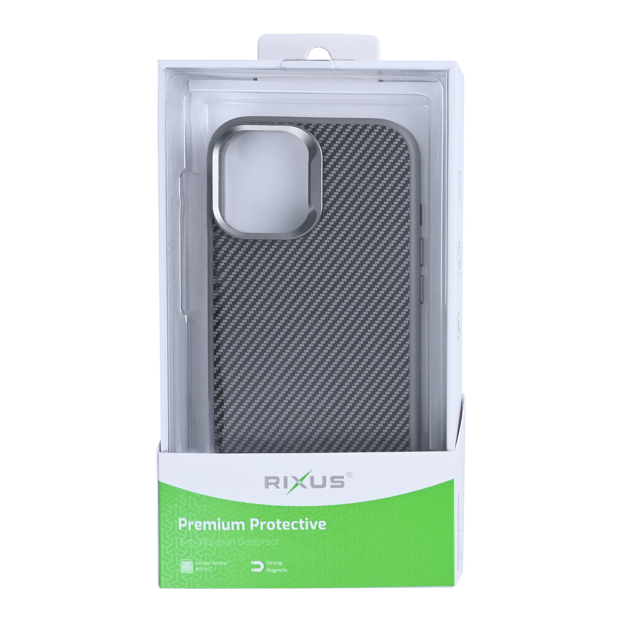 Rixus Mag Carbon With MagSafe Compatible For Apple iPhone 17 Titanium Grey