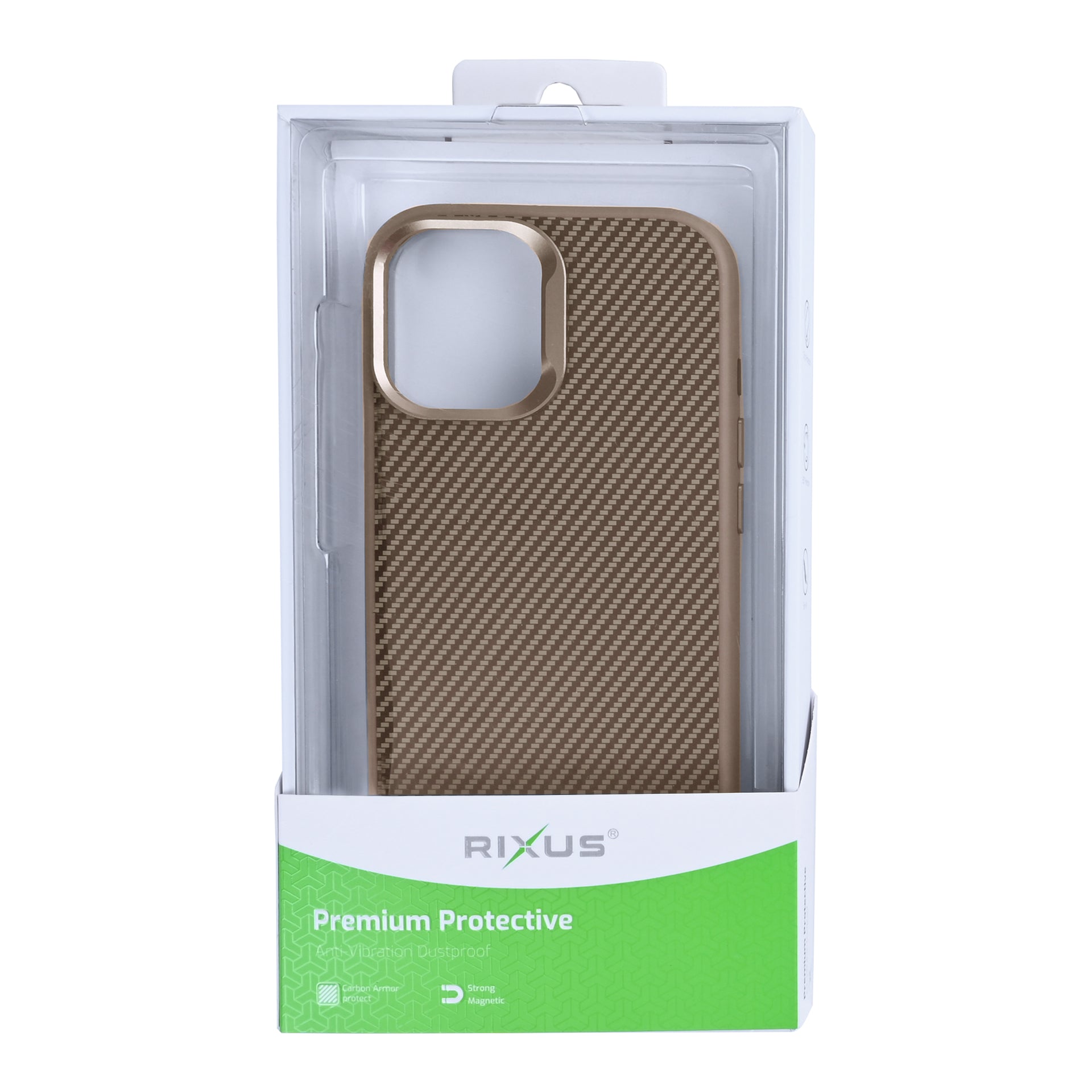 Rixus Mag Carbon With MagSafe Compatible For Apple iPhone 17 Brown