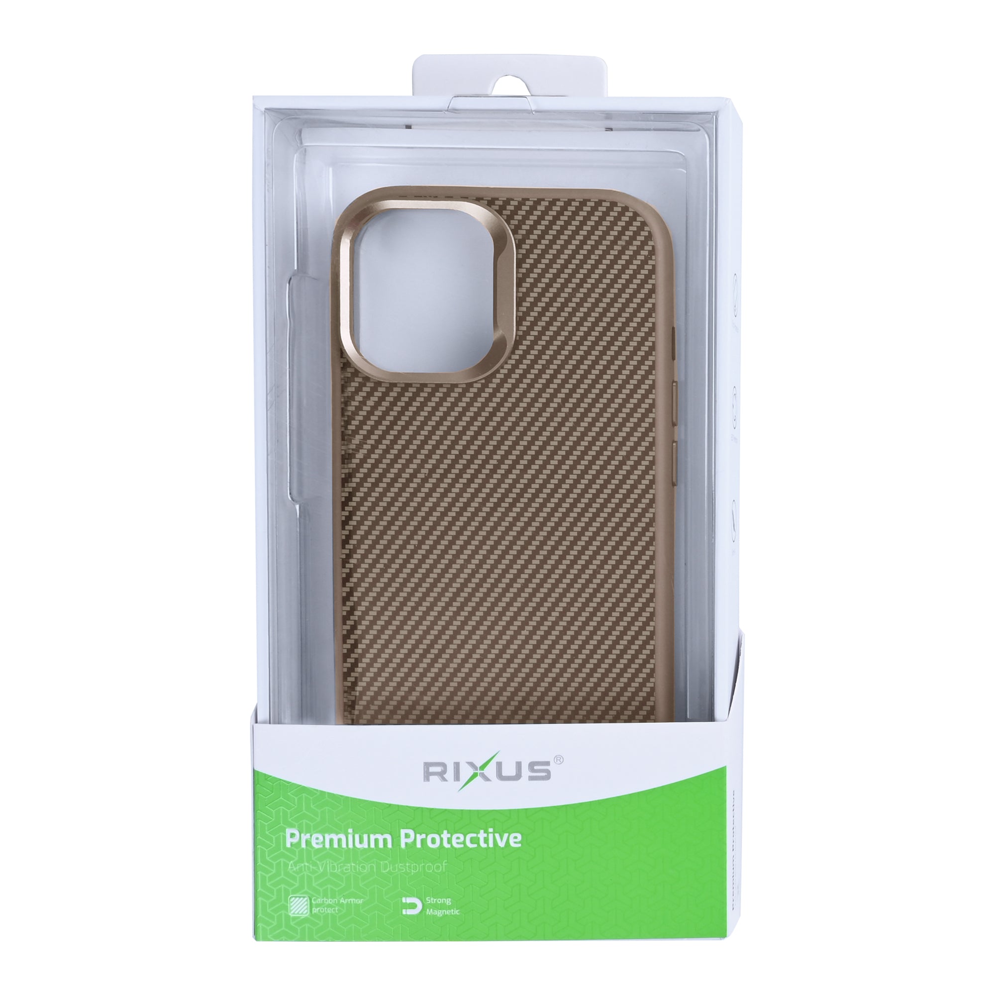 Rixus Mag Carbon With MagSafe Compatible For Apple iPhone 17 Brown