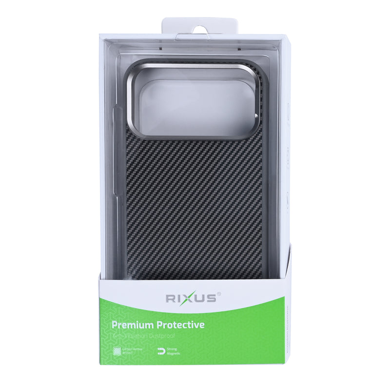Rixus Mag Carbon With MagSafe For iPhone 17 Pro Titanium Grey