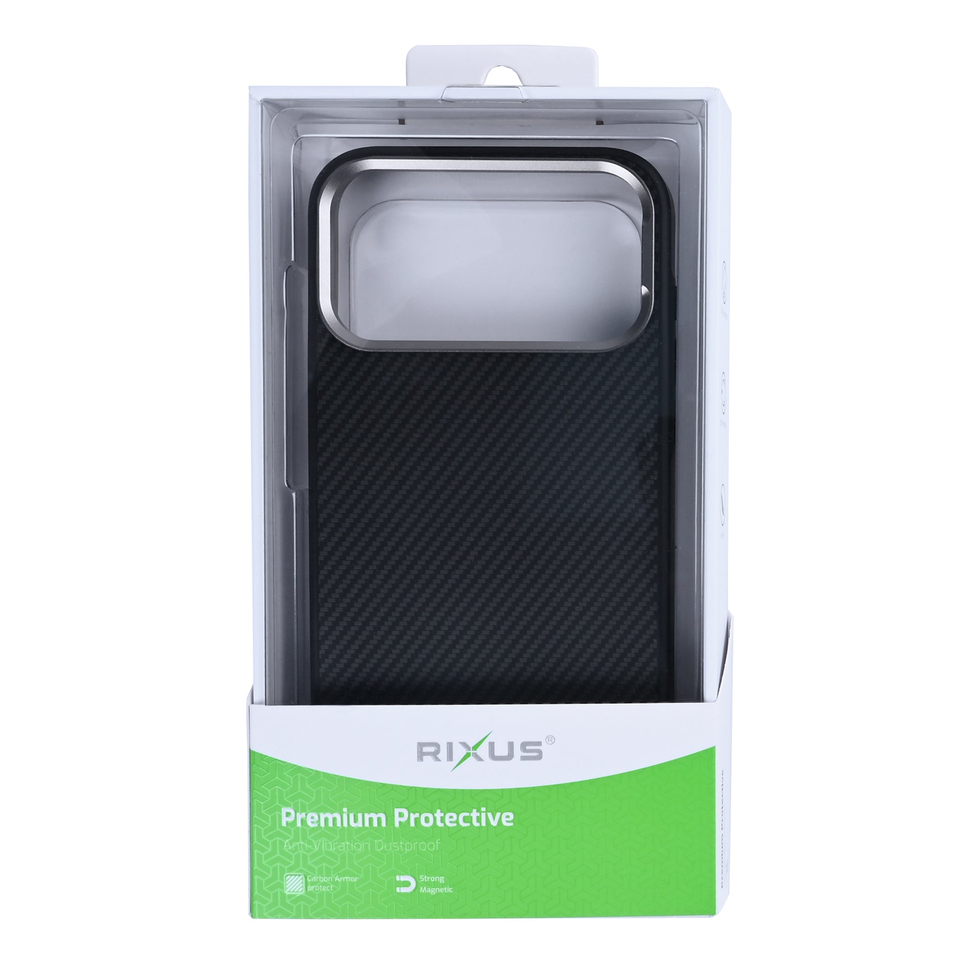 Rixus Mag Carbon With MagSafe Compatible For Apple iPhone 17 Pro Titanium Black