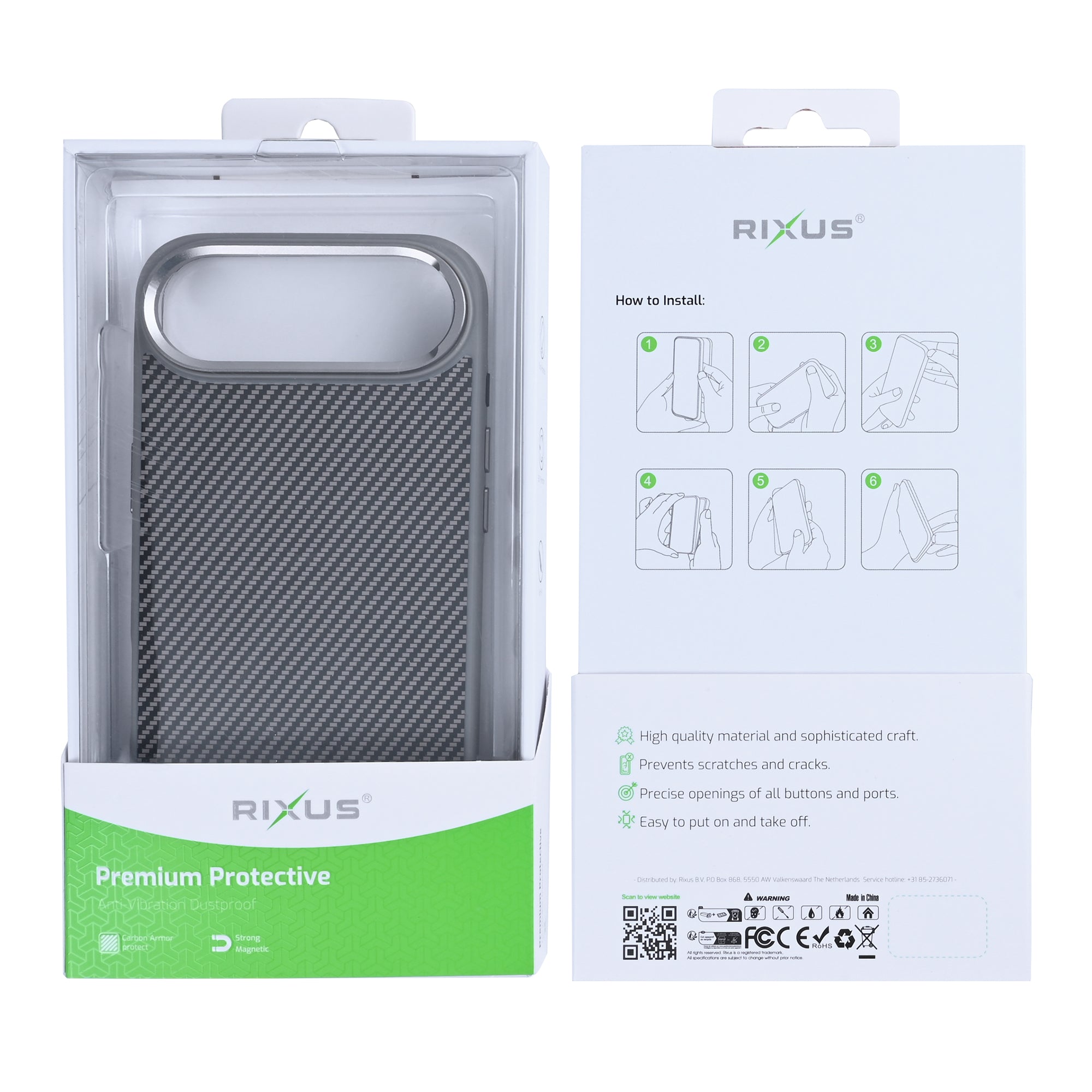 Rixus Mag Carbon With MagSafe Compatible For Apple iPhone 17 Air Titanium Grey