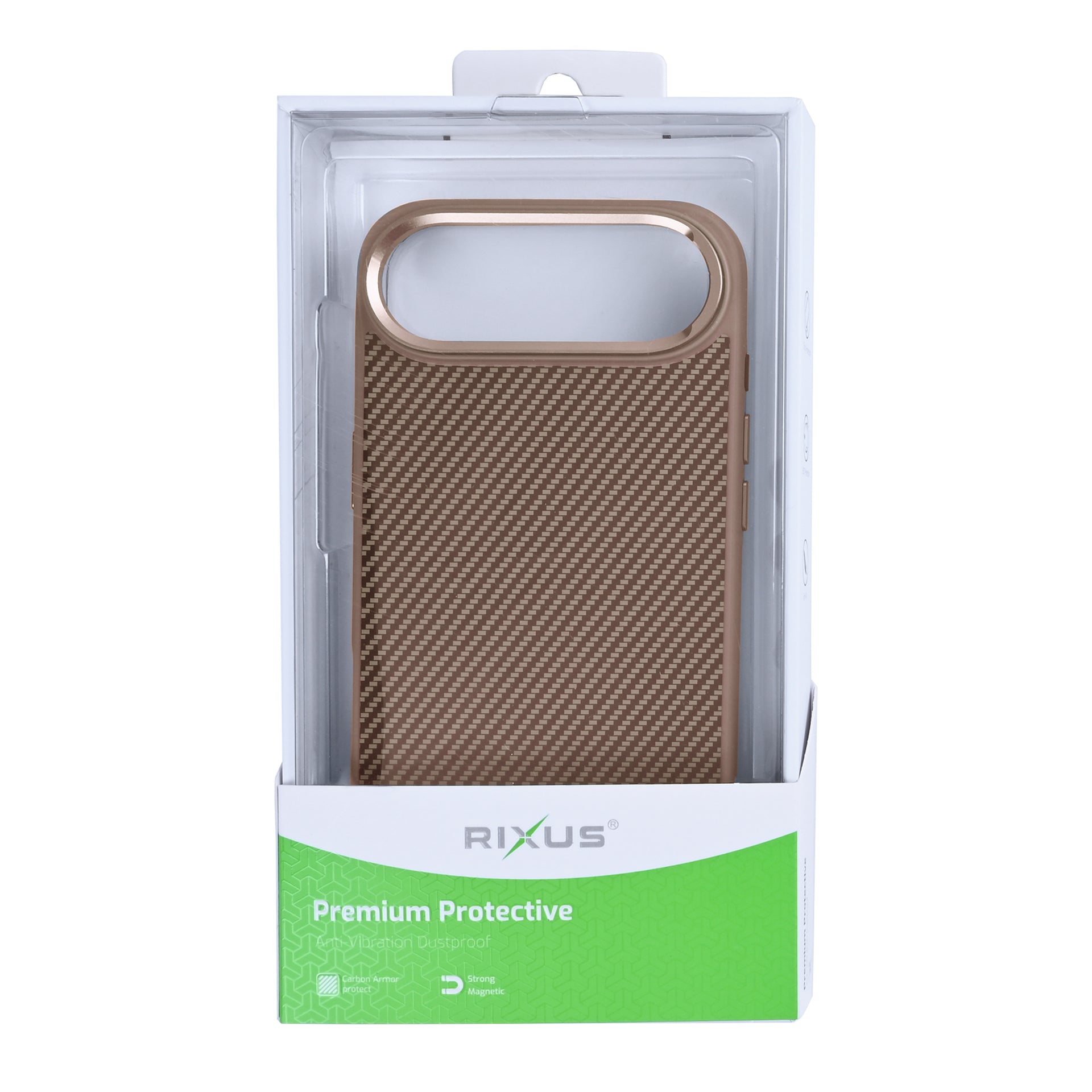 Rixus Mag Carbon With MagSafe Compatible For Apple iPhone 17 Air Brown