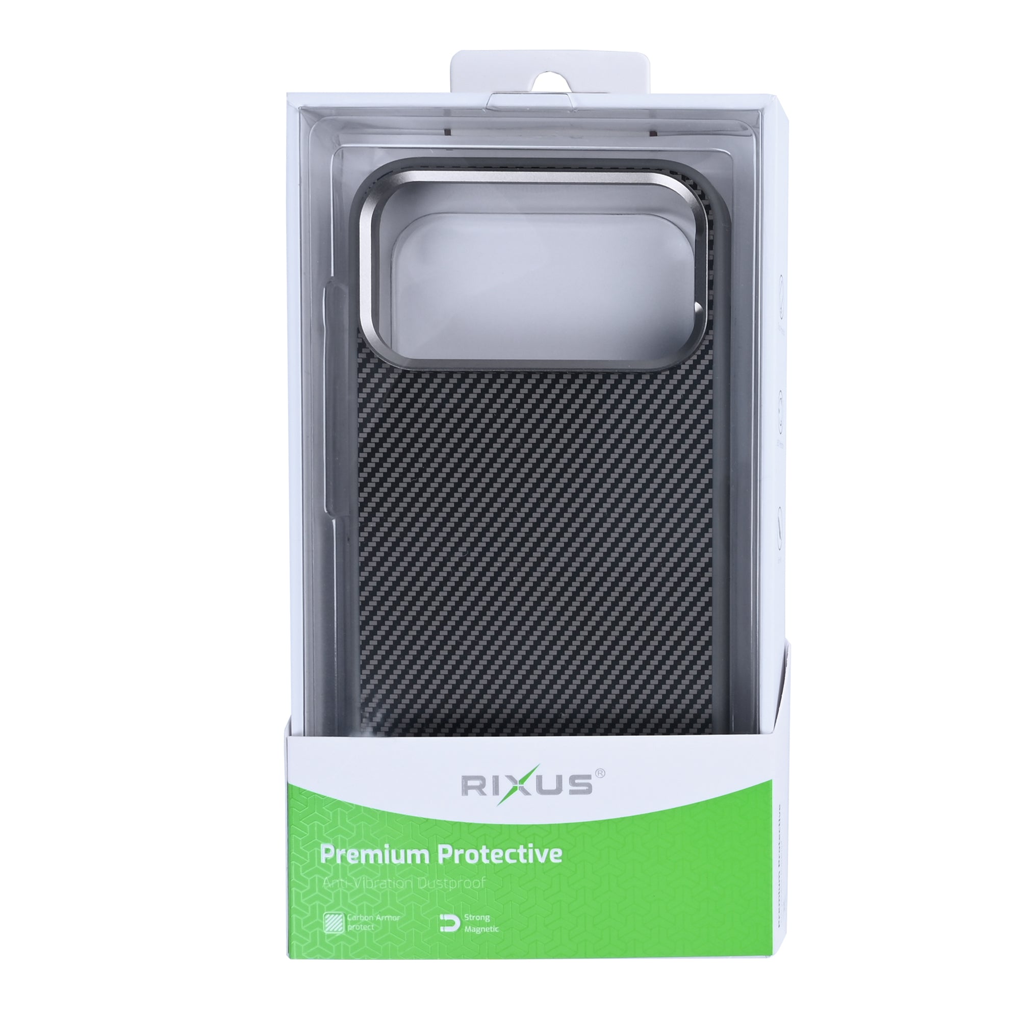Rixus Mag Carbon With MagSafe Compatible For Apple iPhone 17 Pro Max Titanium Grey