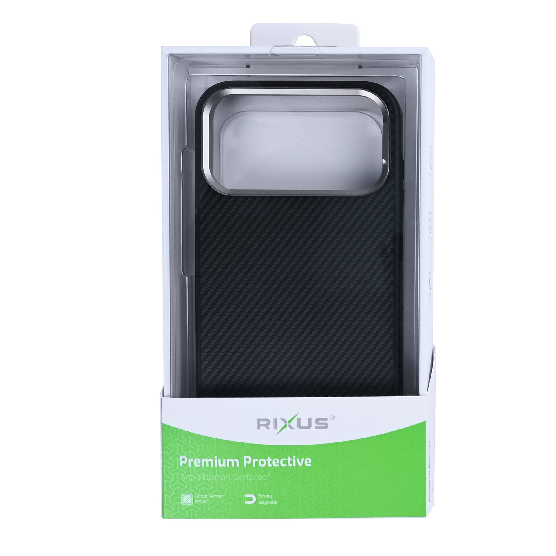 Rixus Mag Carbon With MagSafe Compatible For Apple iPhone 17 Pro Max Titanium Black