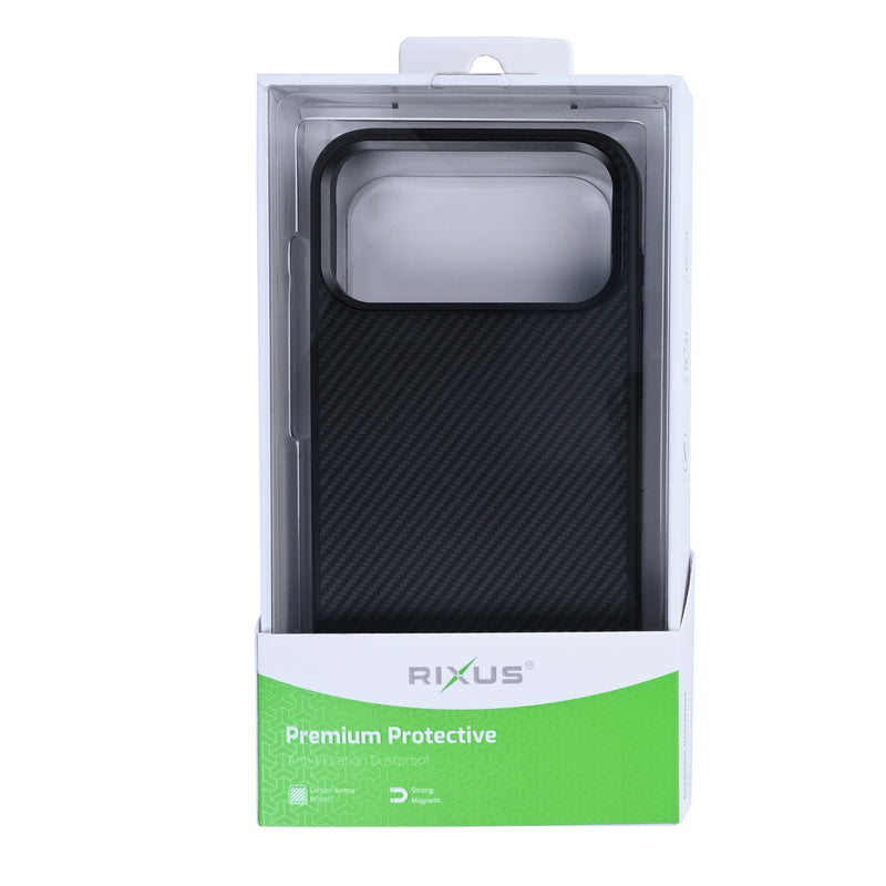 Rixus Mag Carbon With MagSafe For iPhone 17 Pro Max Titanium Black