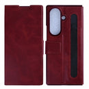 Rixus Wallet Case With Pen Holder For Samsung Galaxy Z Fold 7 Red