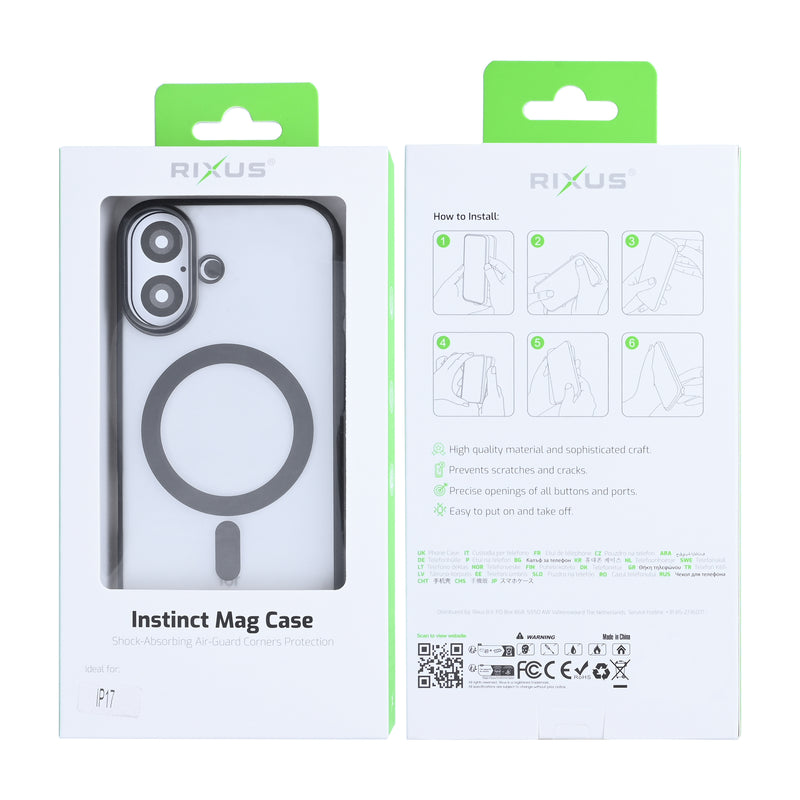 Rixus Instinct Mag Case For iPhone 17 Black