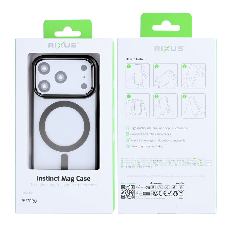 Rixus Instinct Mag Case For iPhone 17 Pro Black