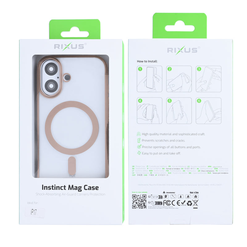 Rixus Instinct Mag Case For iPhone 17 Desert Titanium