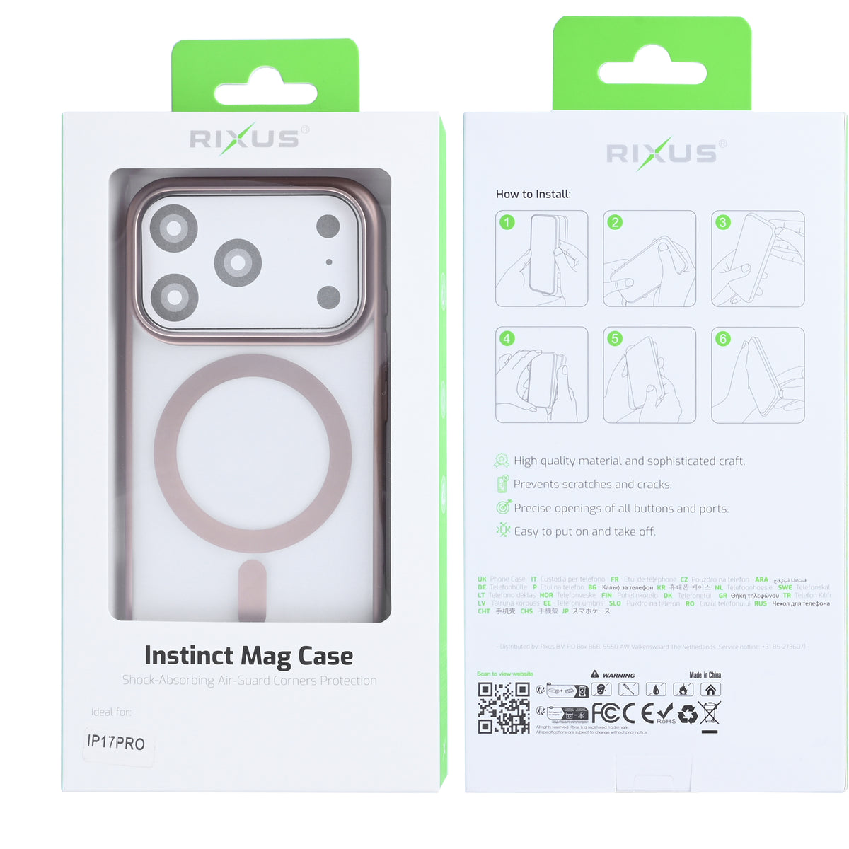 Rixus Instinct Mag Case For Apple iPhone 17 Pro Desert Titanium