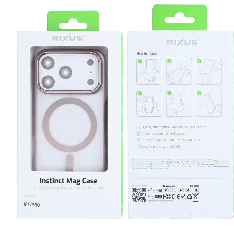 Rixus Instinct Mag Case For iPhone 17 Pro Desert Titanium