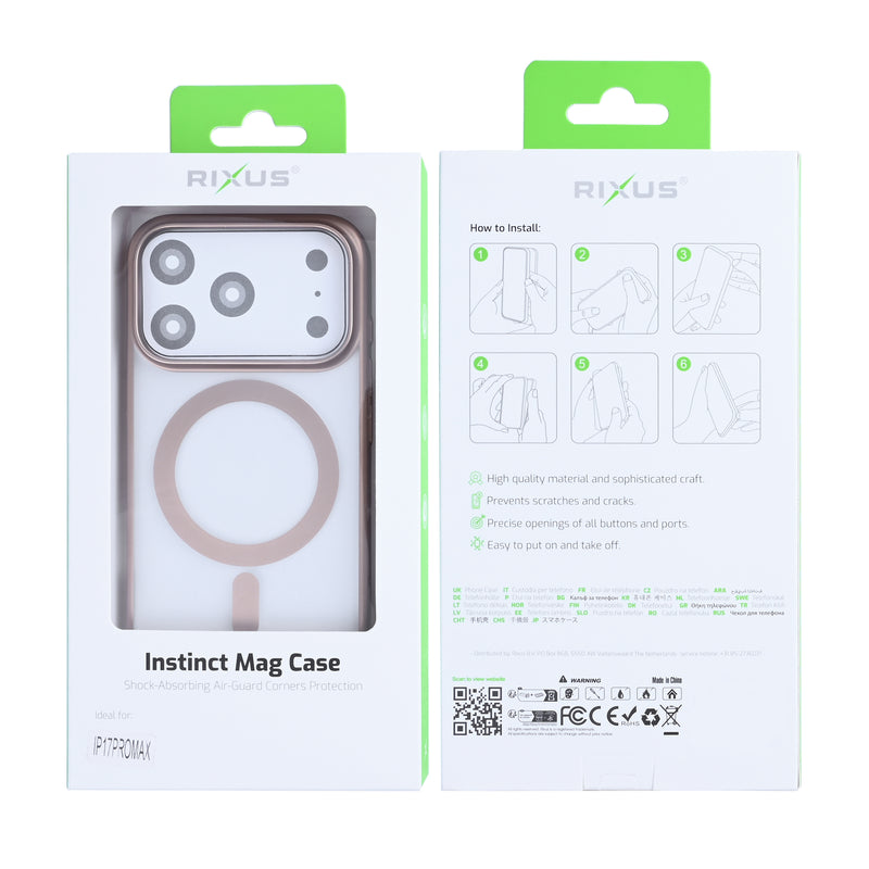 Rixus Instinct Mag Case For iPhone 17 Pro Max Desert Titanium