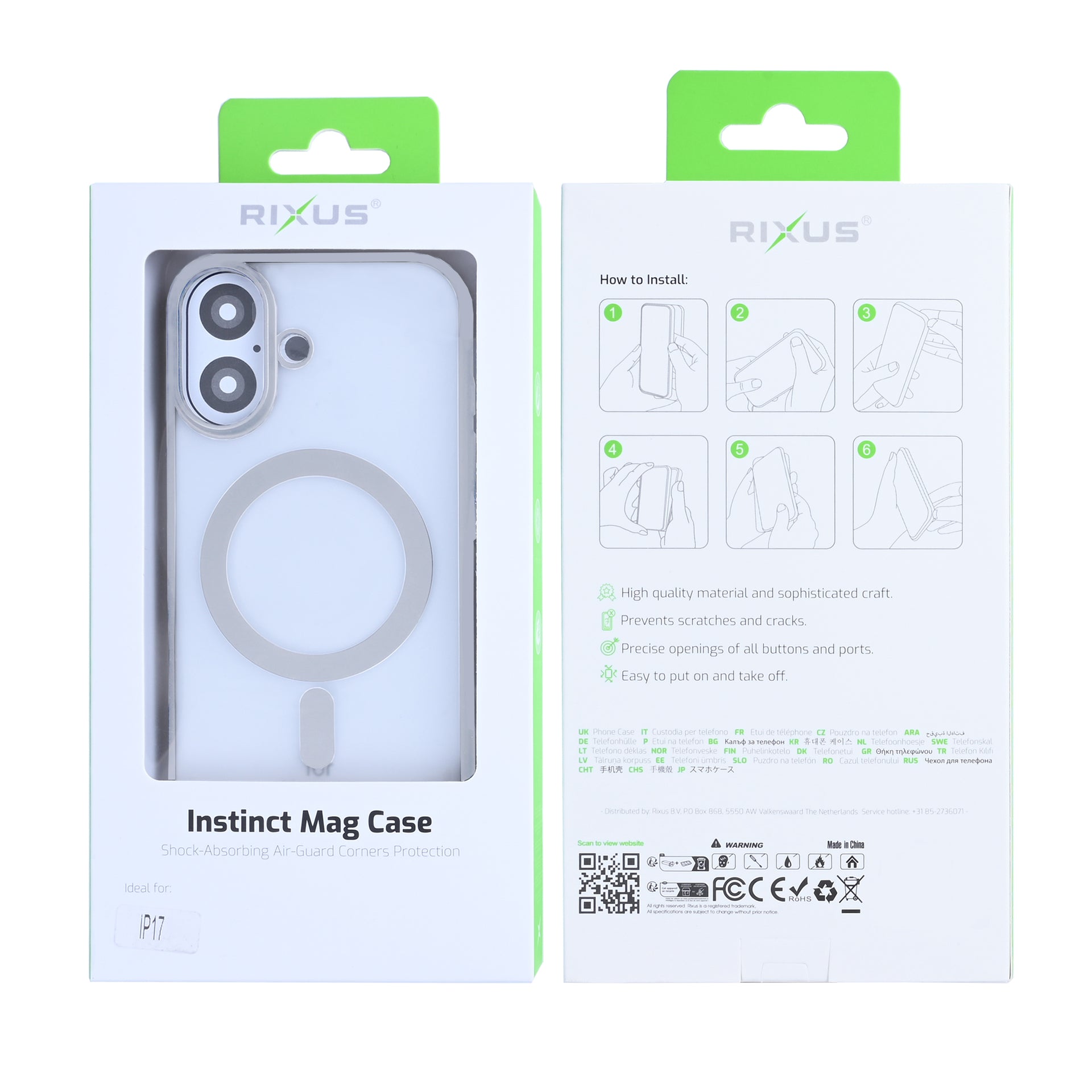 Rixus Instinct Mag Case For Apple iPhone 17 Silver