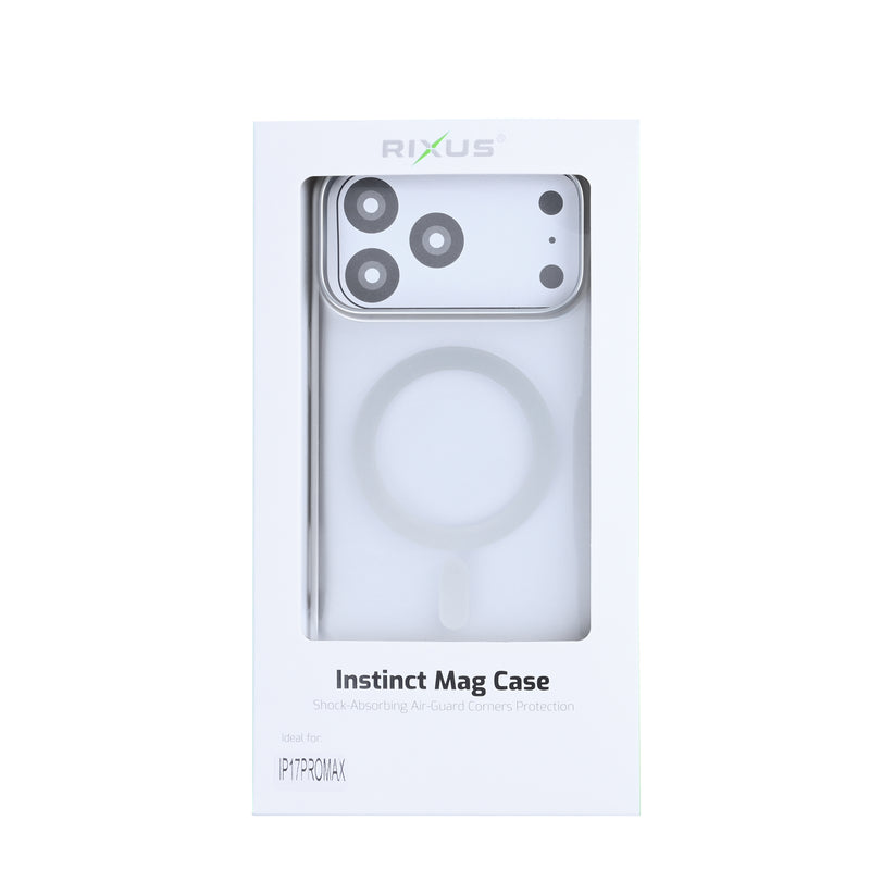 Rixus Instinct Mag Case For iPhone 17 Pro Max Silver