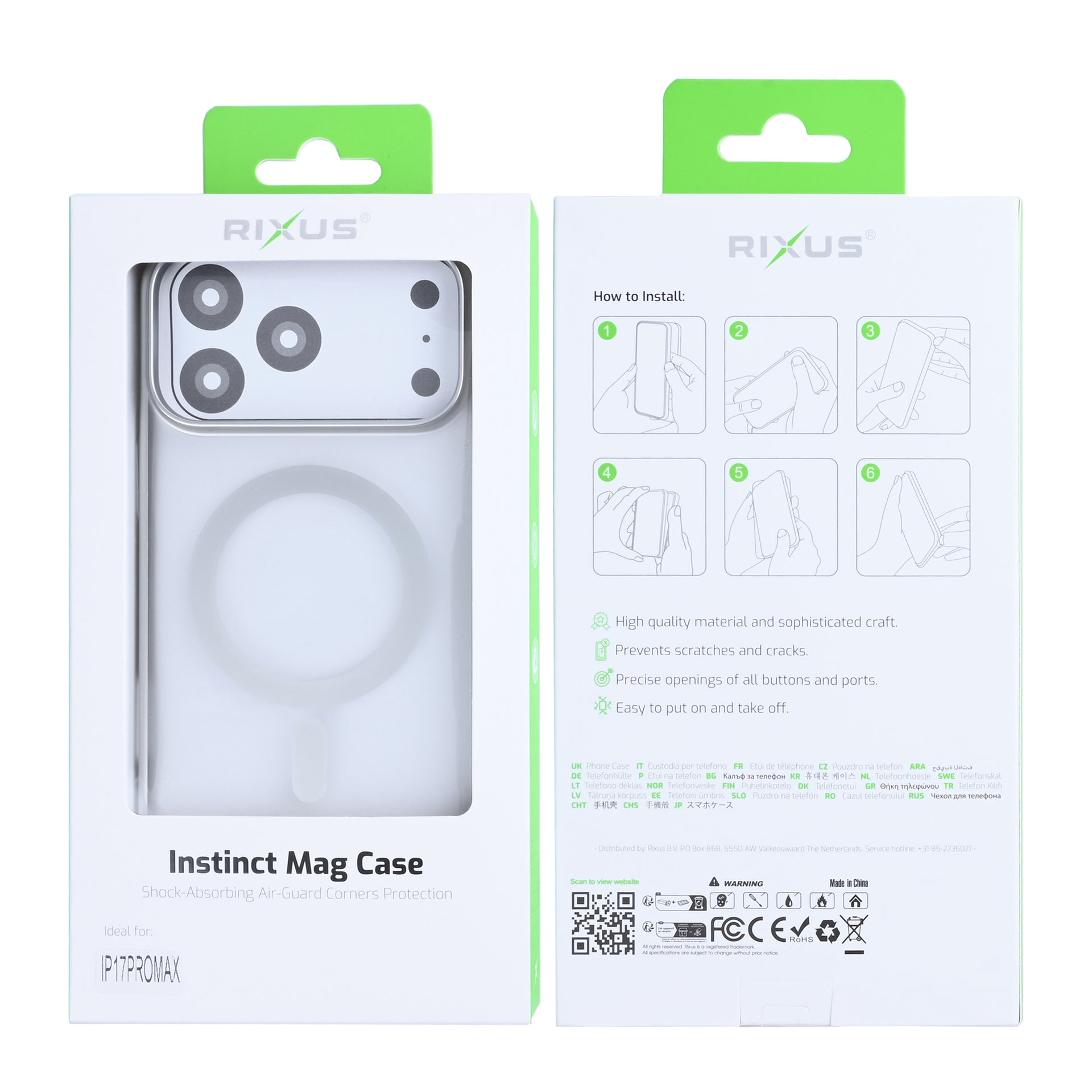 Rixus Instinct Mag Case For Apple iPhone 17 Pro Max Silver