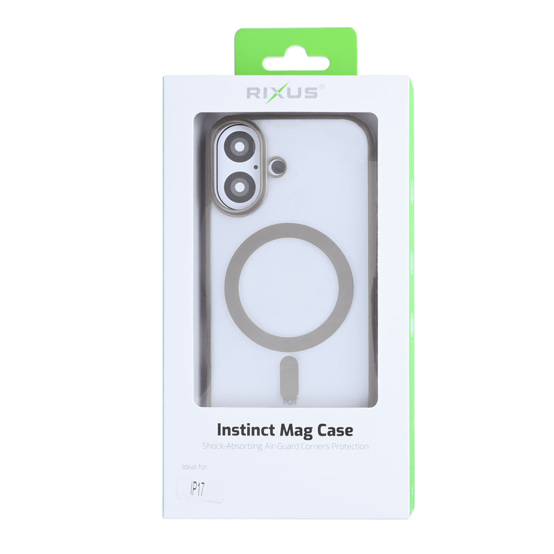 Rixus Instinct Mag Case For iPhone 17 Titanium Grey