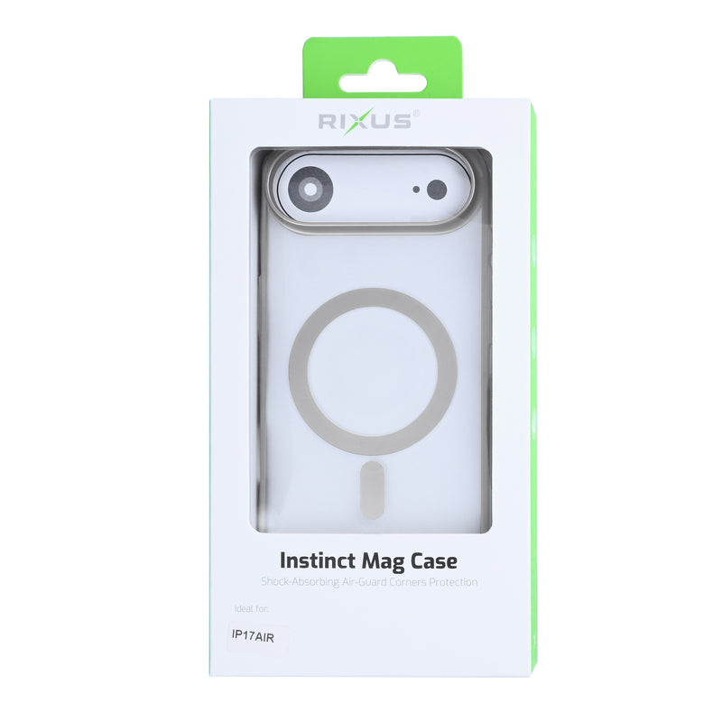 Rixus Instinct Mag Case For iPhone 17 Air Titanium Grey