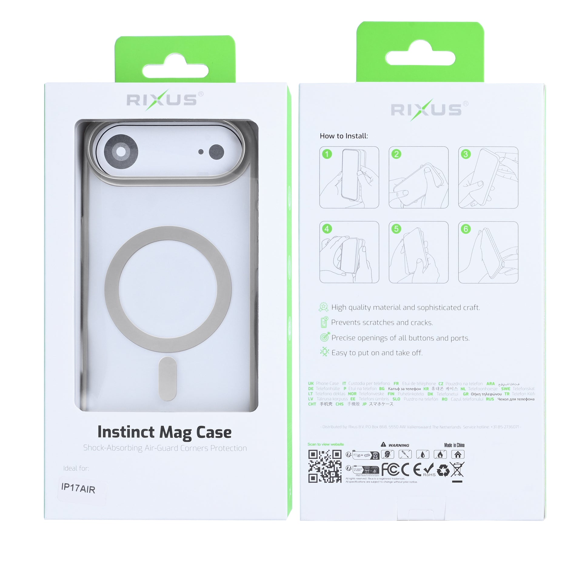 Rixus Instinct Mag Case For Apple iPhone 17 Air Titanium Grey
