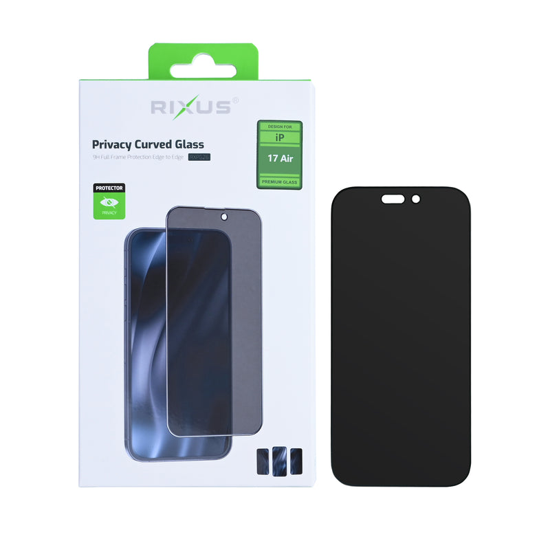 Rixus Privacy Full Curved Edge Tempered Glass For iPhone 17 Air