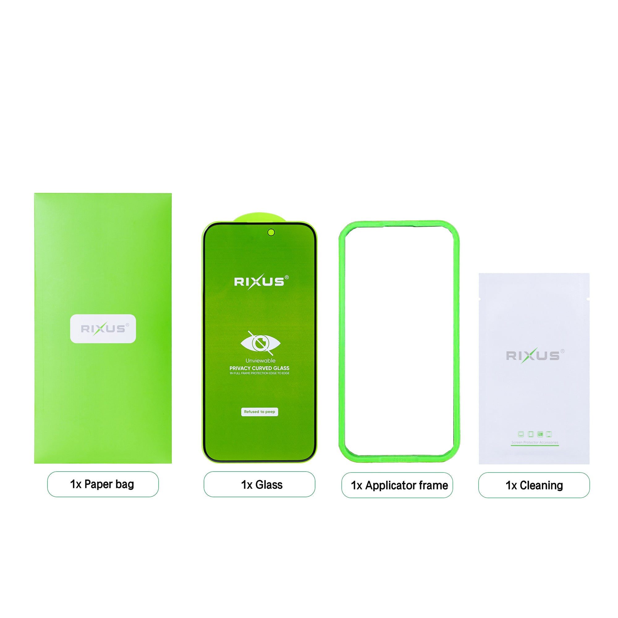 Rixus Privacy Full Curved Edge Tempered Glass For Apple iPhone 17