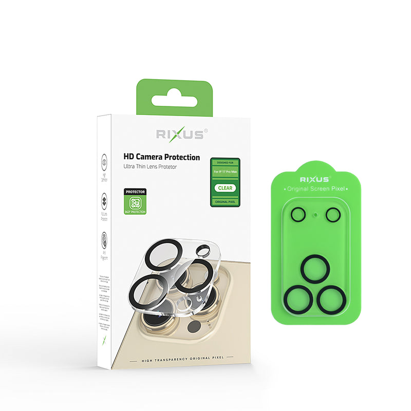Rixus Clear HD Camera Tempered Glass For iPhone 17 Pro Max
