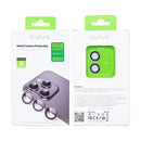 Rixus Metal Shield Camera Tempered Glass For Apple iPhone 16, 16 Plus, 17 Green