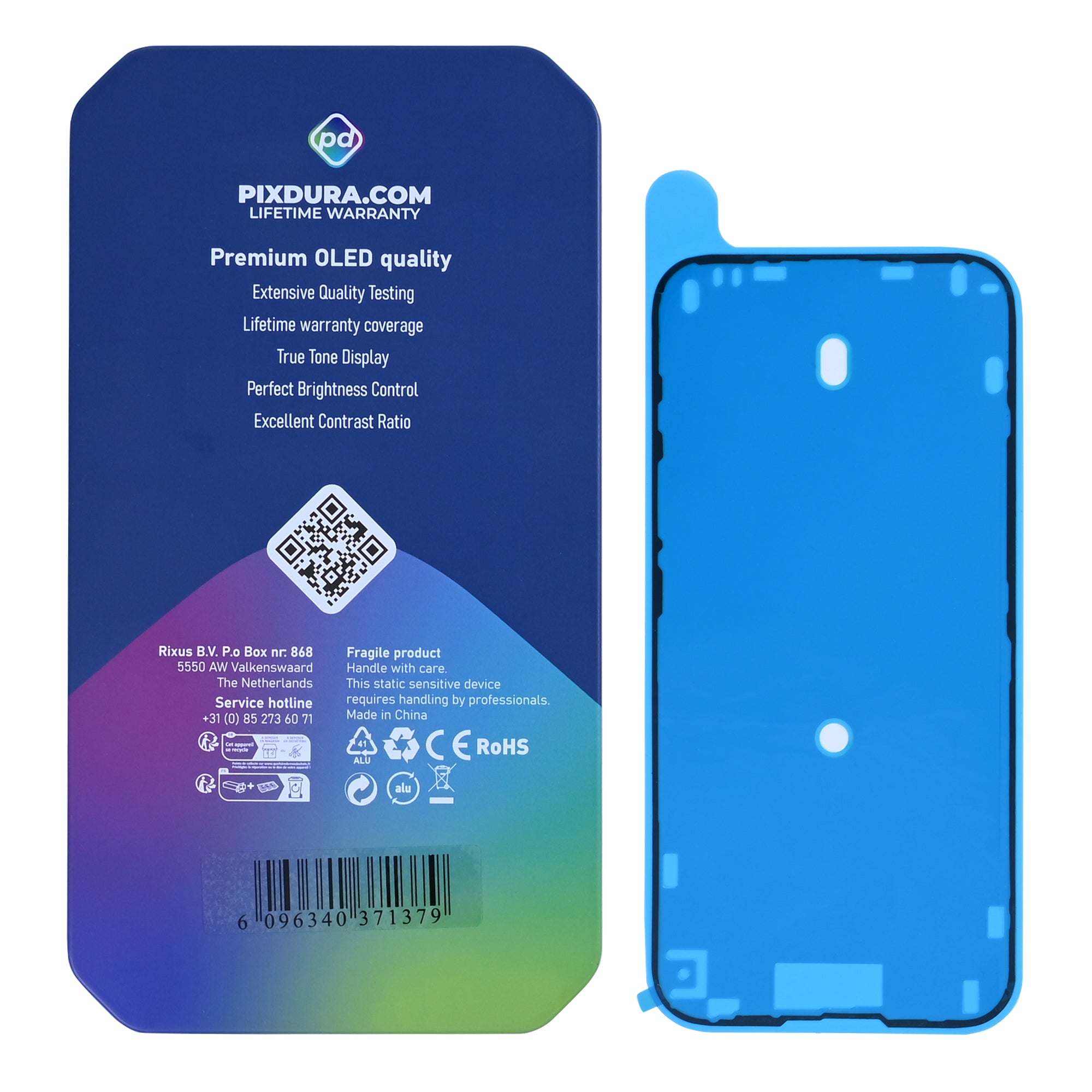 PIXDURA For Apple iPhone 16 Plus Display And Digitizer Soft-OLED Premium (IC Removable) (60Hz)