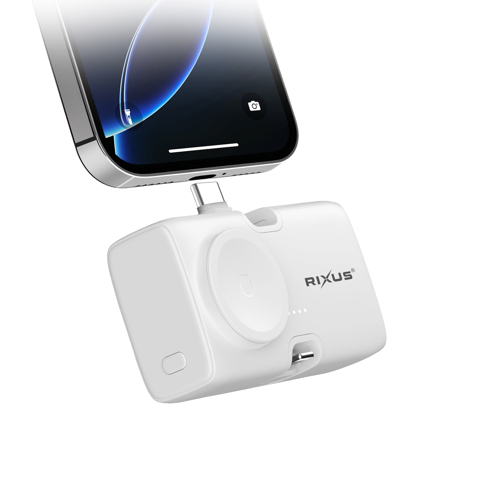 Rixus RXPB13 Mini Click-On 3 in 1 Powerbank 4500mAh White