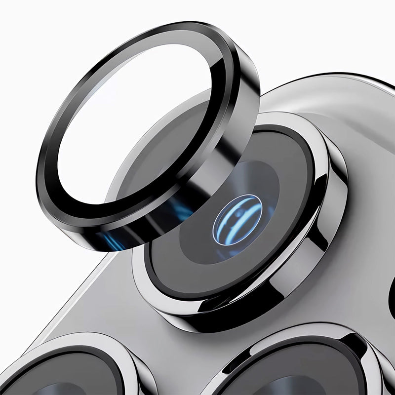 Rixus Metal Shield Camera Tempered Glass For Apple iPhone 16, 16 Plus, 17 Purple