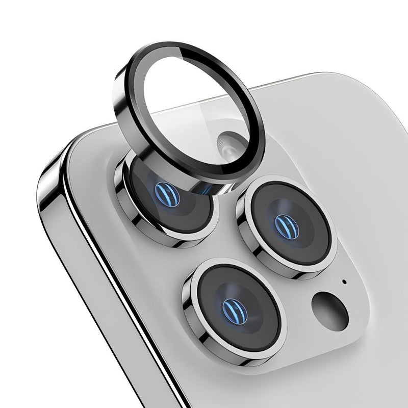 Rixus Metal Shield Camera Tempered Glass For iPhone 17 Air Silver