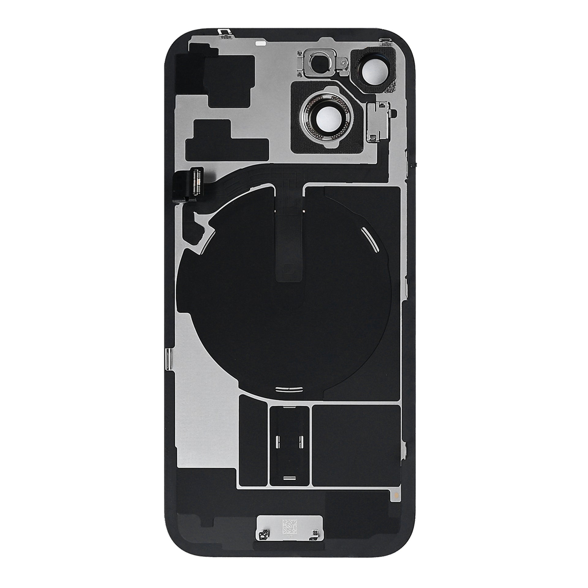 For Apple iPhone 15 Back Glass With NFC, Enlarged Camera Frame Black Pulled