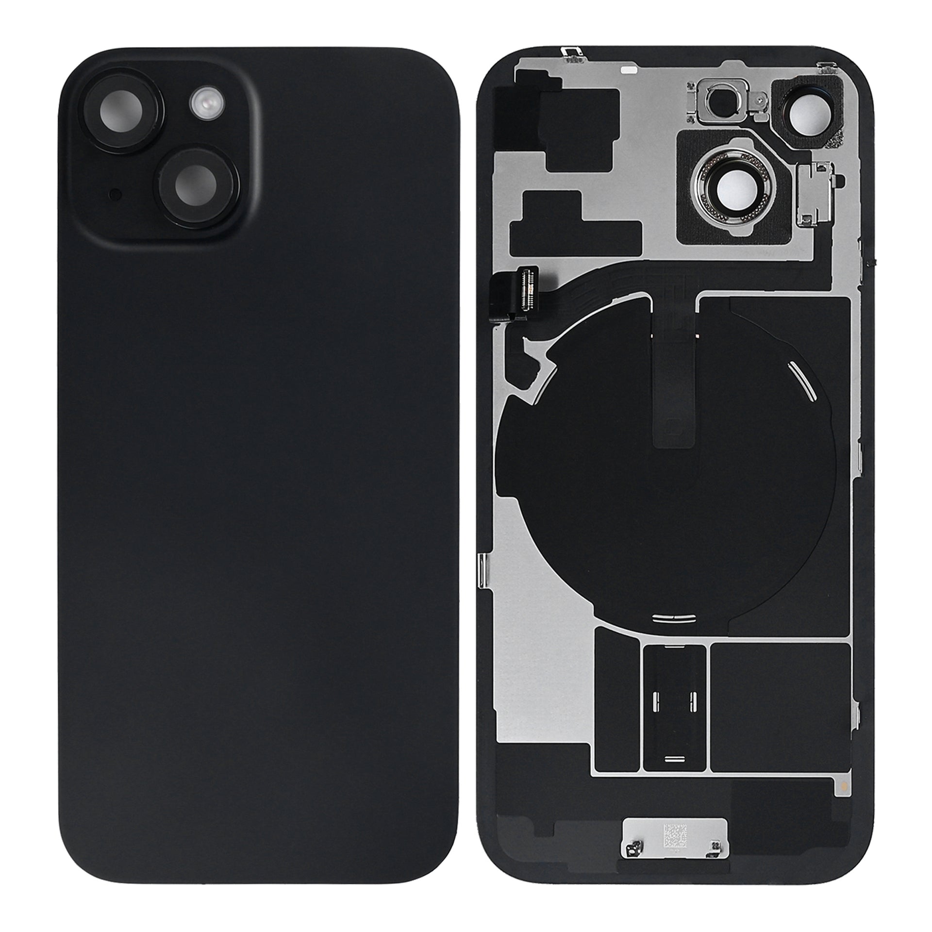 For Apple iPhone 15 Back Glass With NFC, Enlarged Camera Frame Black Pulled
