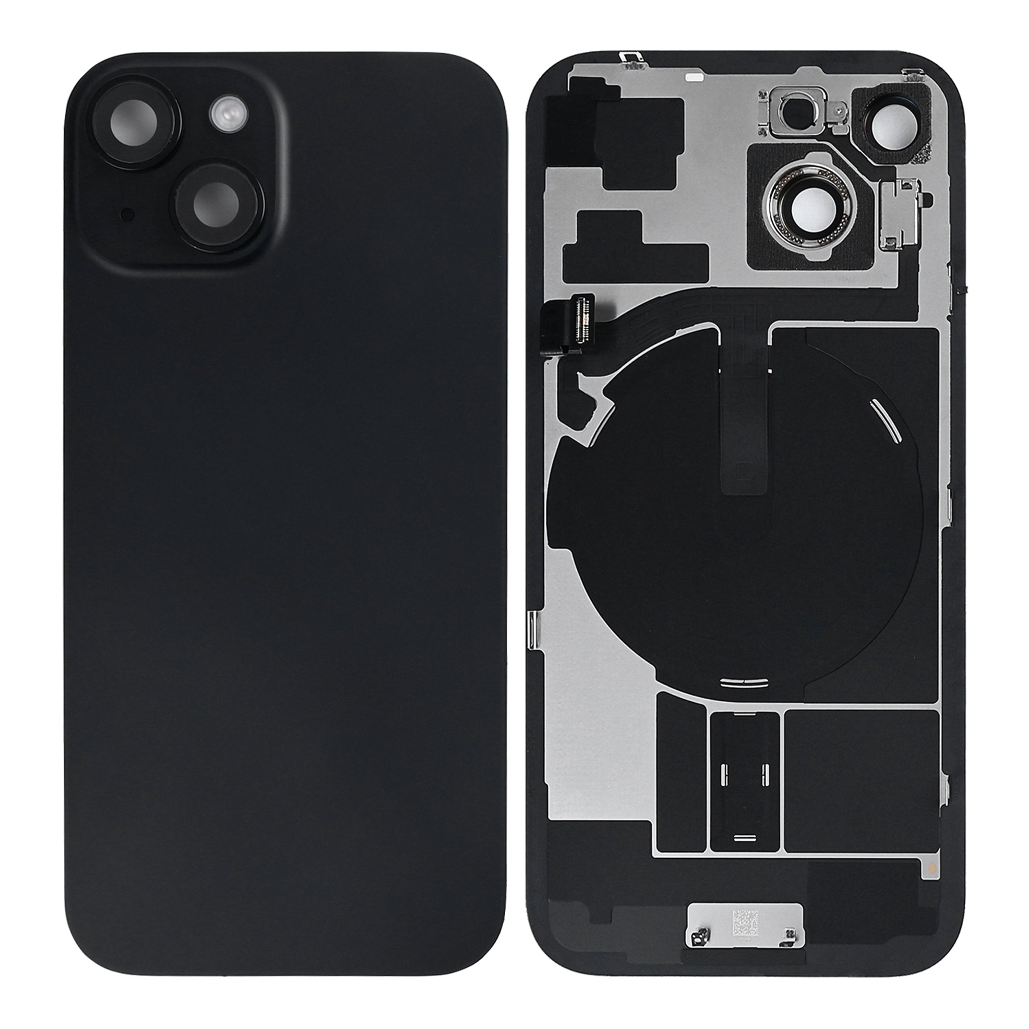 For Apple iPhone 15 Back Glass With NFC, Enlarged Camera Frame Black Pulled