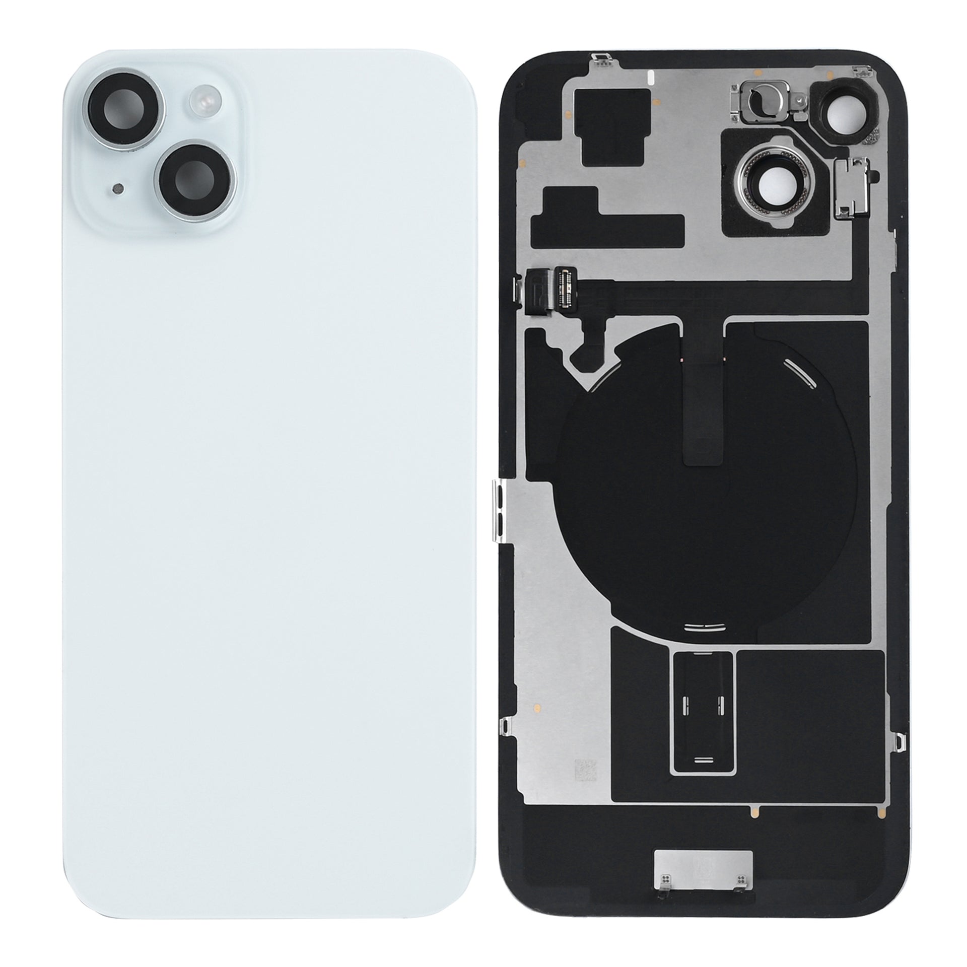 For Apple iPhone 15 Back Glass With NFC, Enlarged Camera Frame Blue Pulled