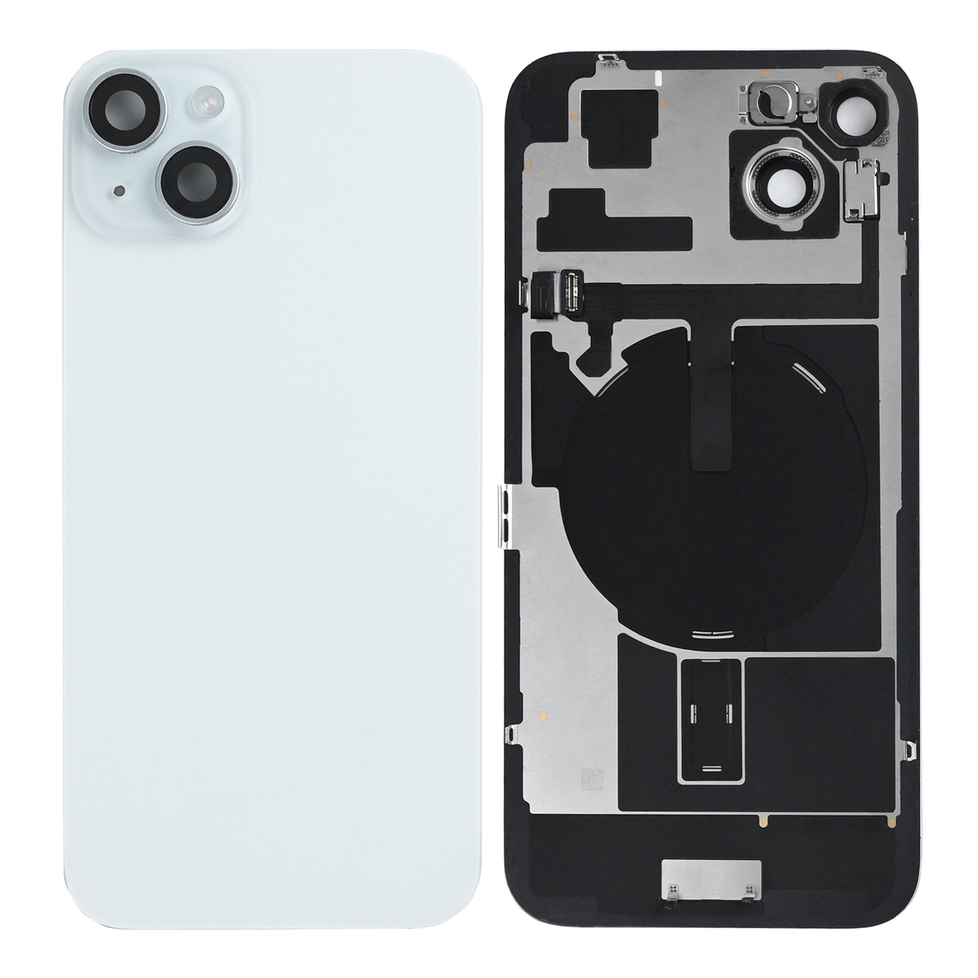 For Apple iPhone 15 Back Glass With NFC, Enlarged Camera Frame Blue Pulled