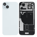 For Apple iPhone 15 Back Glass With NFC, Enlarged Camera Frame Blue Pulled
