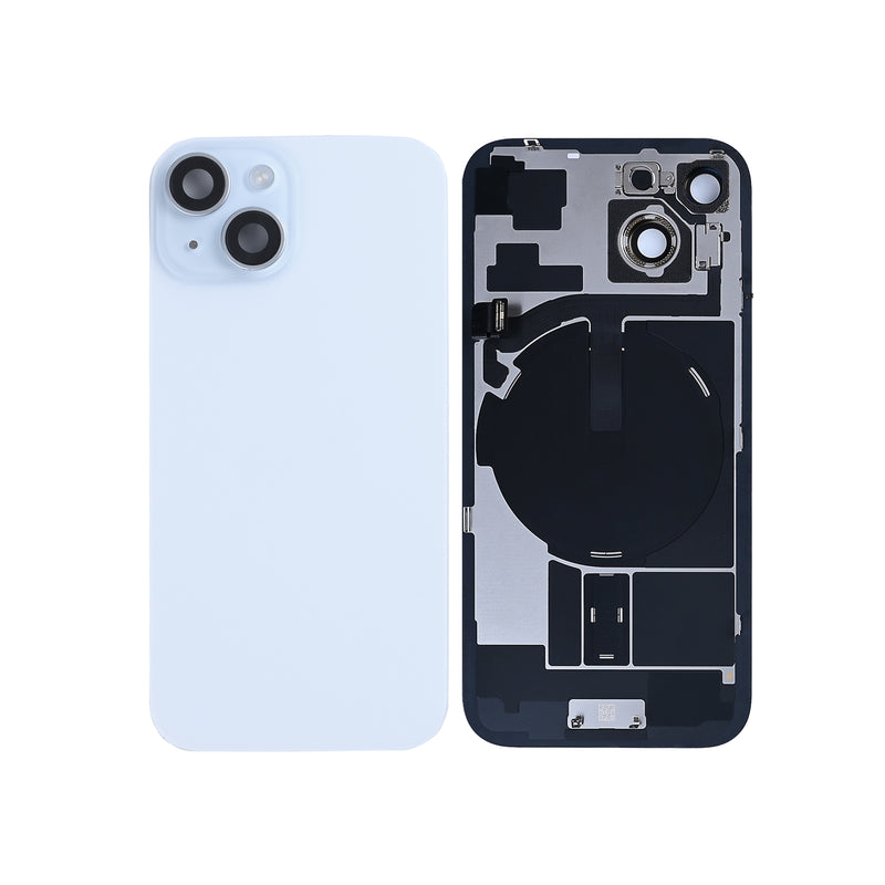 For iPhone 15 Extra Glass With NFC, Enlarged Camera Frame Blue Pulled