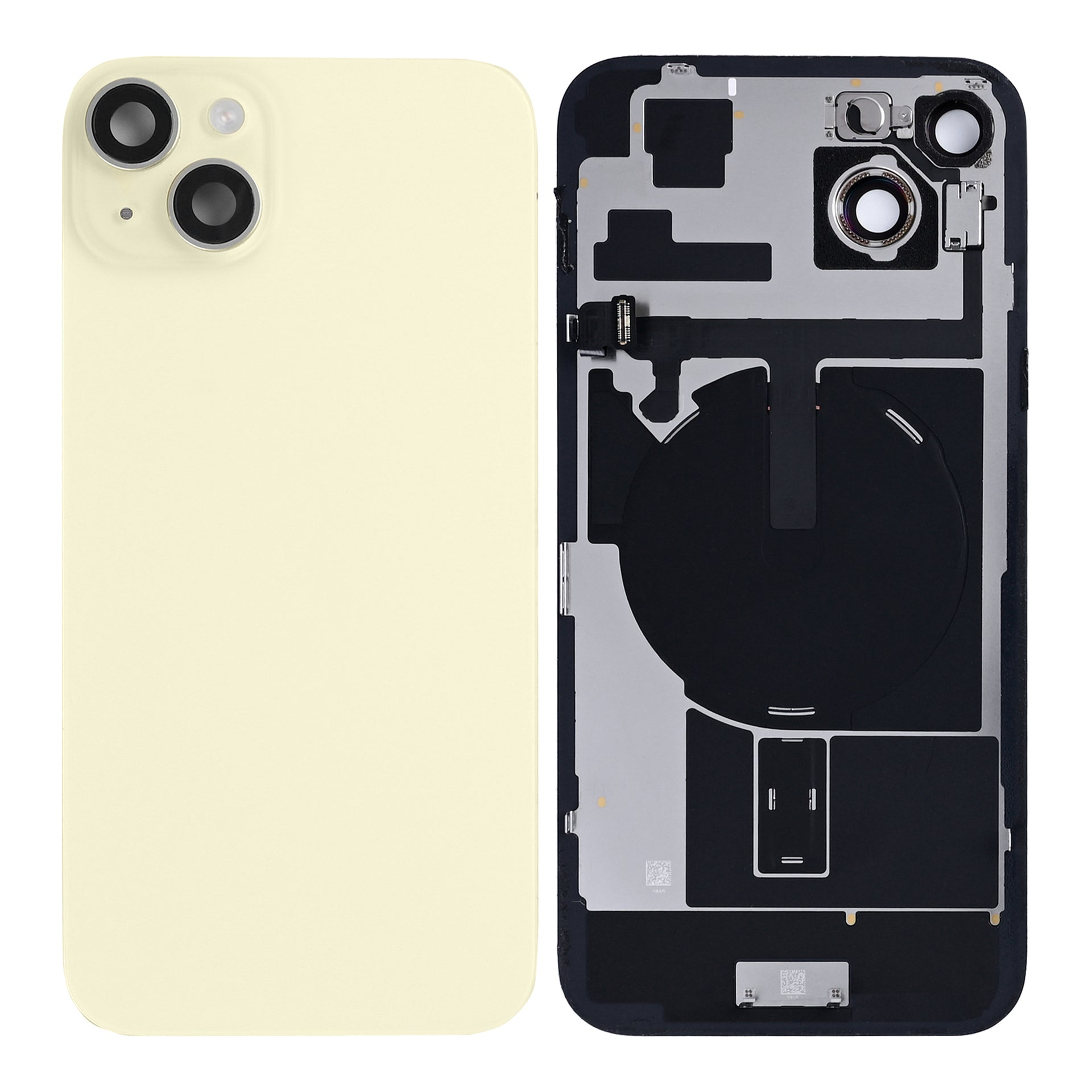 For Apple iPhone 15 Back Glass With NFC, Enlarged Camera Frame Yellow Pulled