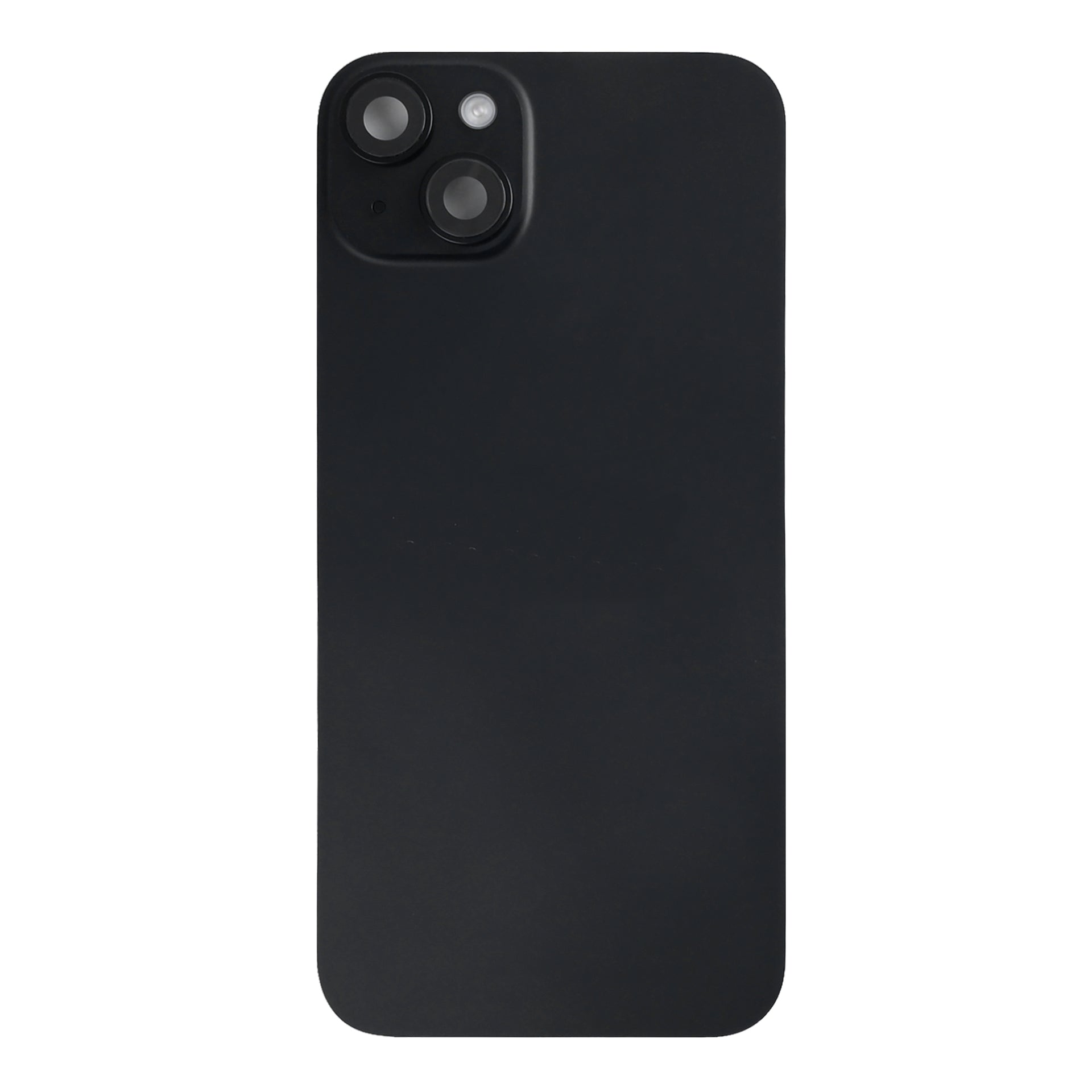 For Apple iPhone 15 Plus Back Glass With NFC, Enlarged Camera Frame Black Pulled