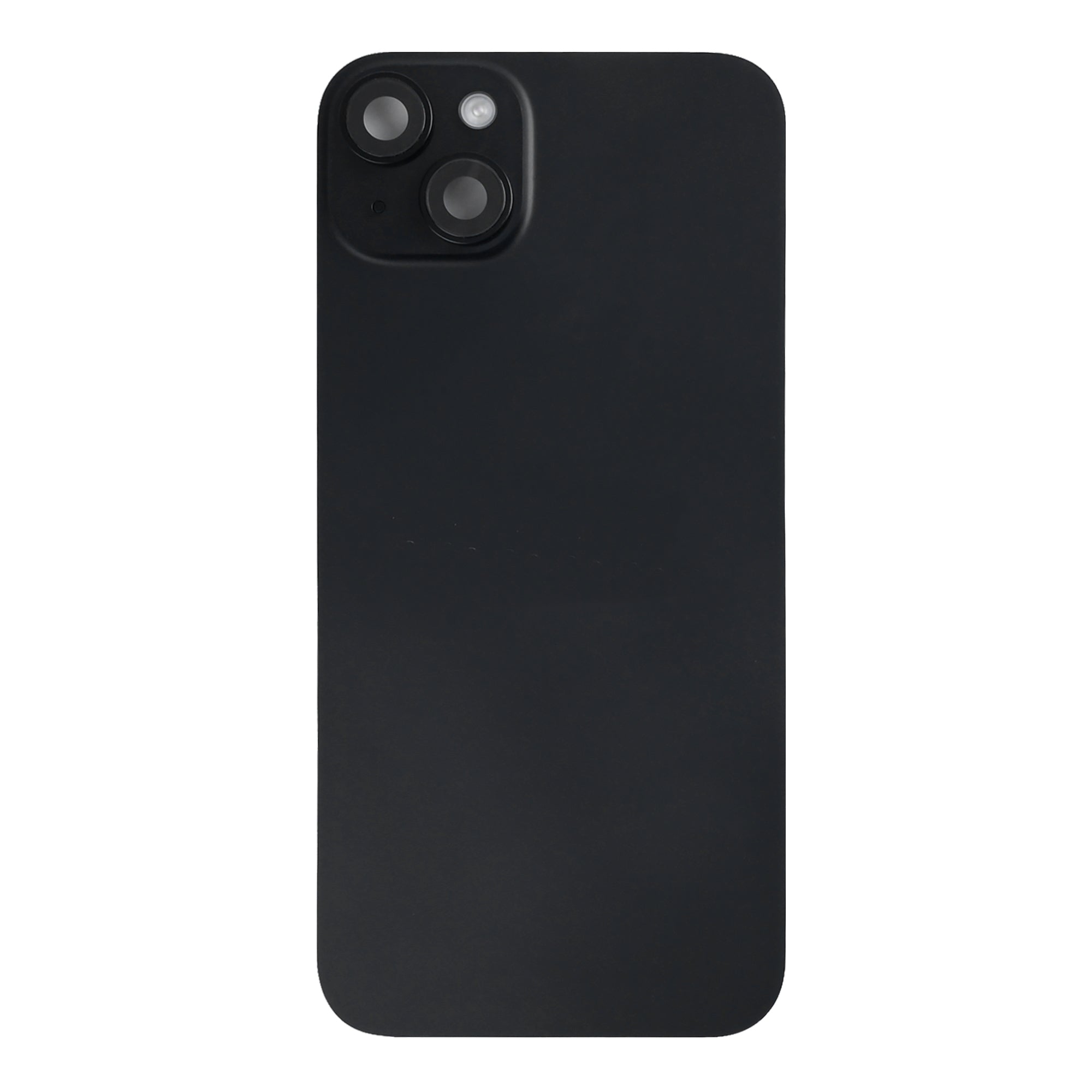 For Apple iPhone 15 Plus Back Glass With NFC, Enlarged Camera Frame Black Pulled