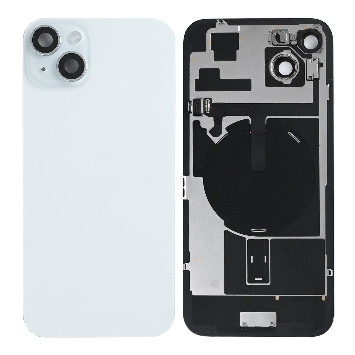 For Apple iPhone 15 Plus Back Glass With NFC, Enlarged Camera Frame Blue Pulled