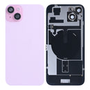 For iPhone 15 Plus Extra Glass With NFC, Enlarged Camera Frame Pink Pulled