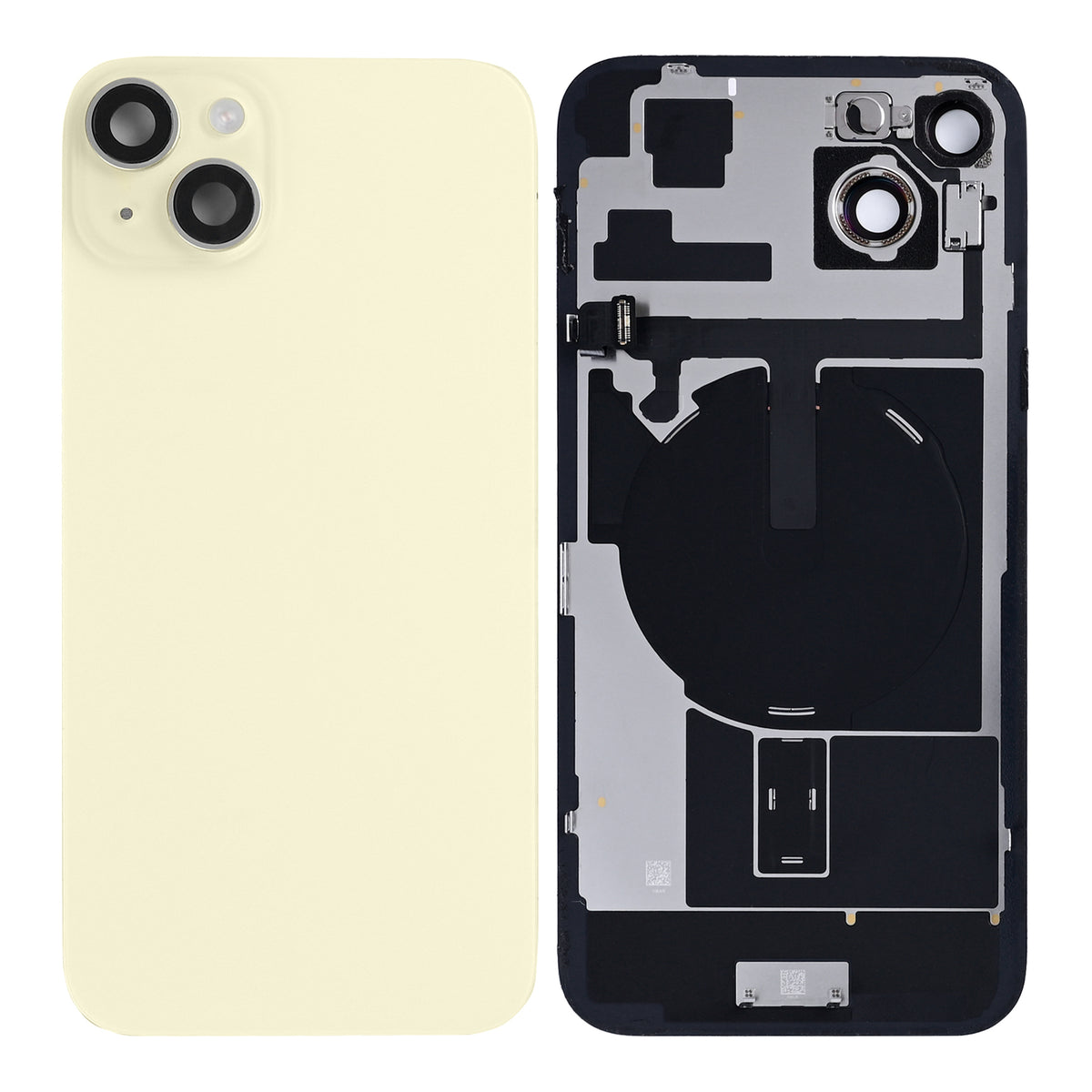 For Apple iPhone 15 Plus Back Glass With NFC, Enlarged Camera Frame Yellow Pulled