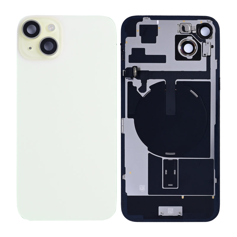 For iPhone 15 Plus Extra Glass With NFC, Enlarged Camera Frame Yellow Pulled