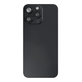 For Apple iPhone 15 Pro Back Glass With NFC, Enlarged Camera Frame Black Titanium Pulled